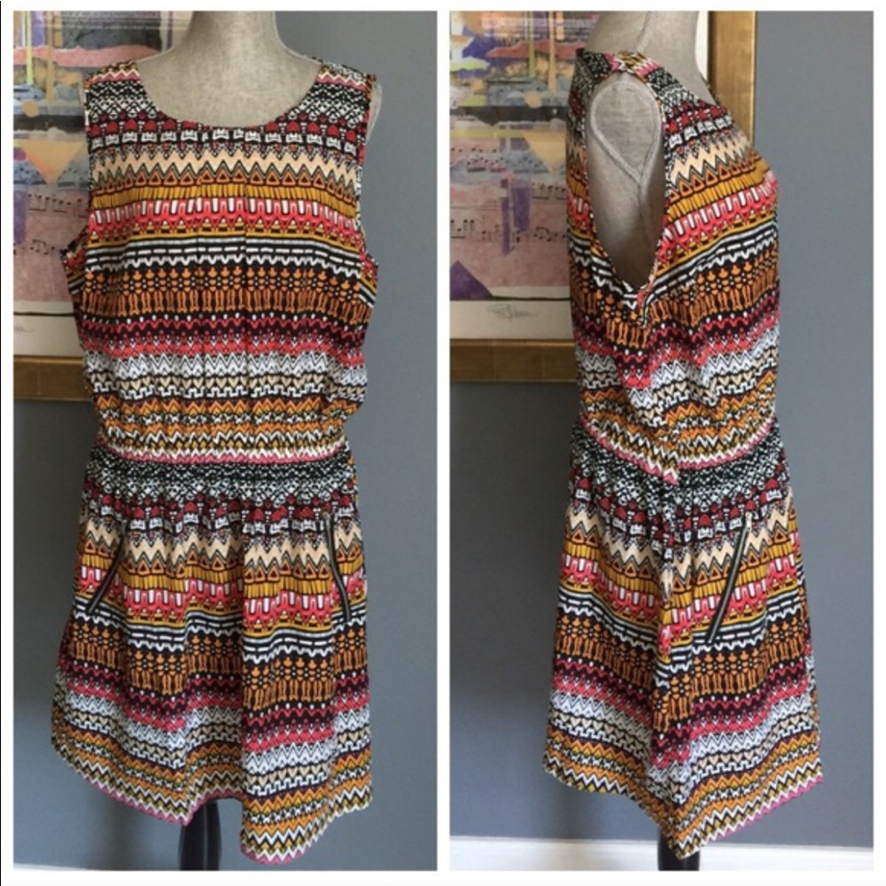 Pink Blossom  Dress With Zip Pockets